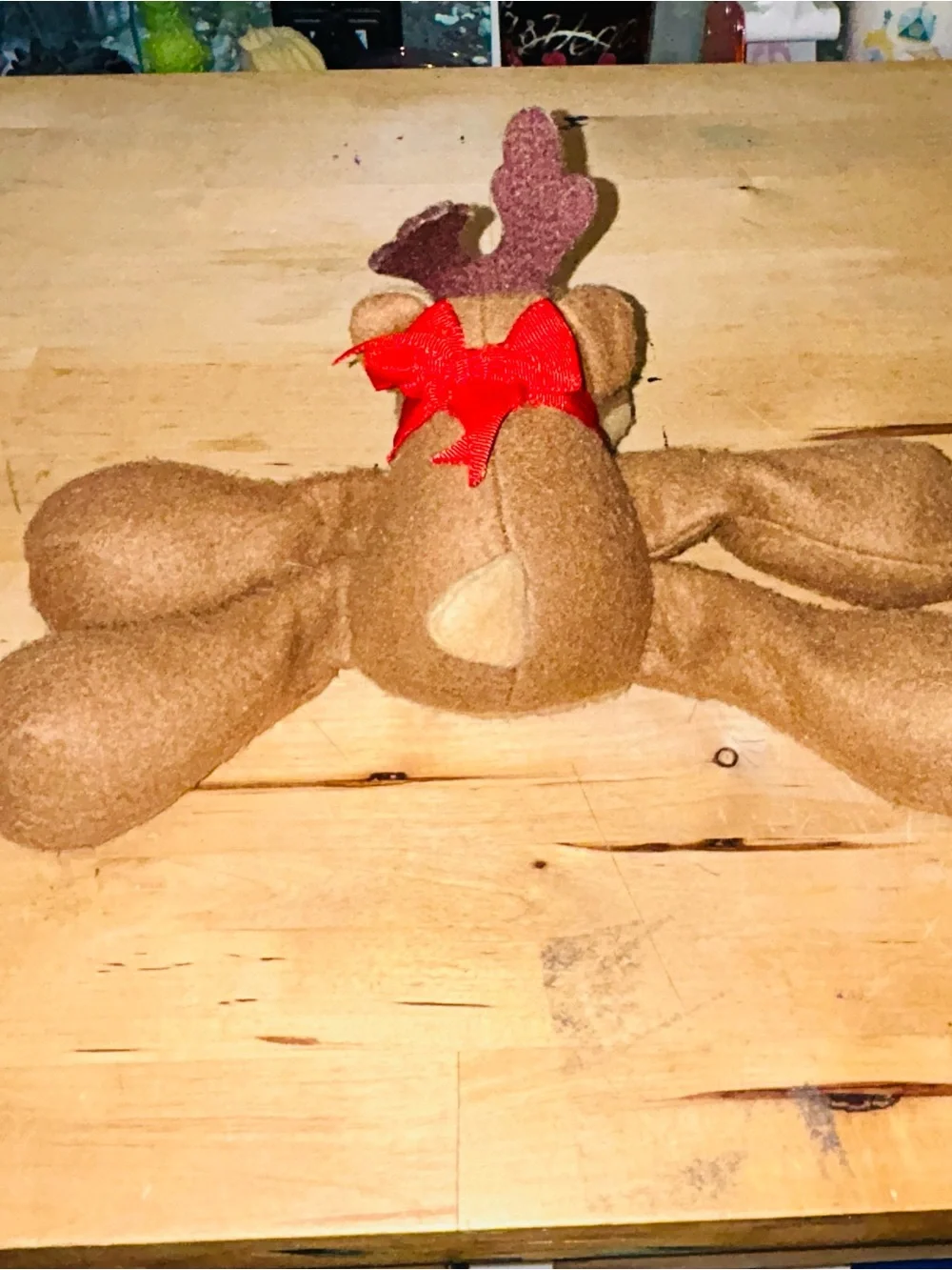 Vintage Hallmark Christmas Rodney Reindeer Brown Bean Bag Stuffed Plush 5